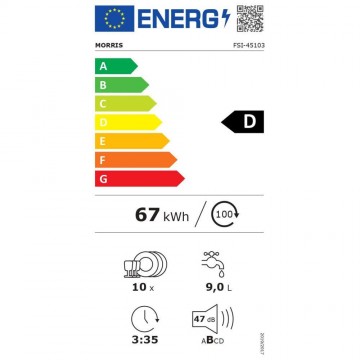 Morris FSI-45103 Ελεύθερο Πλυντήριο Πιάτων για 10 Σερβίτσια Π44.5xY84.5εκ. Inox